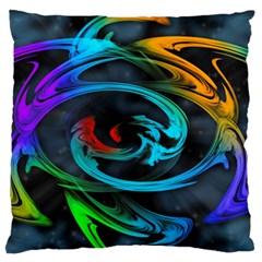 Rainbow Fractal Clouds Stars Large Cushion Case (one Side)