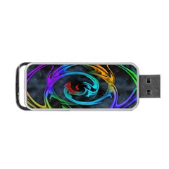 Rainbow Fractal Clouds Stars Portable Usb Flash (one Side)