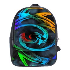 Rainbow Fractal Clouds Stars School Bag (xl)