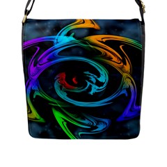 Rainbow Fractal Clouds Stars Flap Closure Messenger Bag (l)