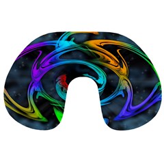 Rainbow Fractal Clouds Stars Travel Neck Pillows