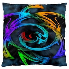 Rainbow Fractal Clouds Stars Standard Flano Cushion Case (two Sides)