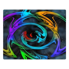 Rainbow Fractal Clouds Stars Double Sided Flano Blanket (large)  by HermanTelo