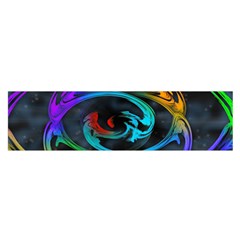 Rainbow Fractal Clouds Stars Satin Scarf (oblong)