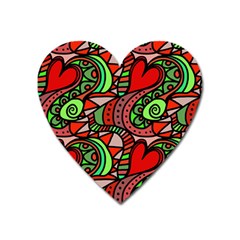 Seamless Heart Love Valentine Heart Magnet by HermanTelo