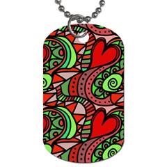 Seamless Heart Love Valentine Dog Tag (one Side)