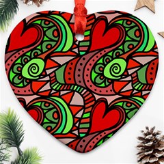 Seamless Heart Love Valentine Heart Ornament (two Sides)