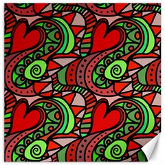 Seamless Heart Love Valentine Canvas 16  X 16 