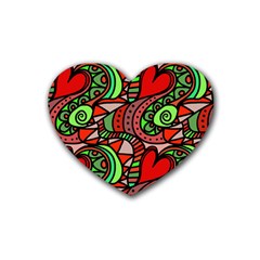 Seamless Heart Love Valentine Rubber Coaster (heart) 