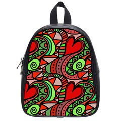 Seamless Heart Love Valentine School Bag (small)