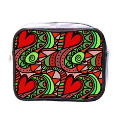 Seamless Heart Love Valentine Mini Toiletries Bag (one Side)