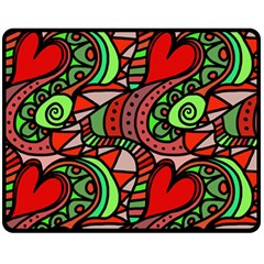 Seamless Heart Love Valentine Fleece Blanket (medium) 