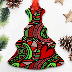 Seamless Heart Love Valentine Ornament (christmas Tree) 