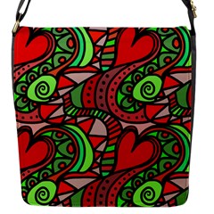 Seamless Heart Love Valentine Flap Closure Messenger Bag (s)