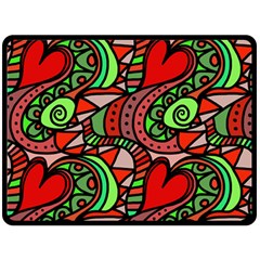 Seamless Heart Love Valentine Double Sided Fleece Blanket (large) 