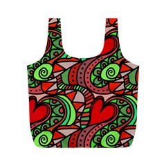 Seamless Heart Love Valentine Full Print Recycle Bag (m)