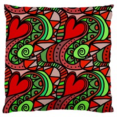 Seamless Heart Love Valentine Large Flano Cushion Case (two Sides) by HermanTelo