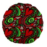 Seamless Heart Love Valentine Large 18  Premium Flano Round Cushions Front