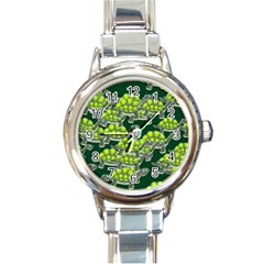 Seamless Turtle Green Round Italian Charm Watch