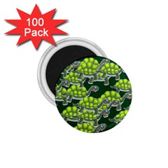 Seamless Turtle Green 1 75  Magnets (100 Pack)  by HermanTelo