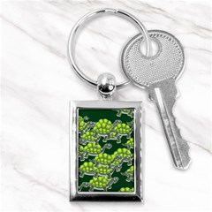 Seamless Turtle Green Key Chains (rectangle) 