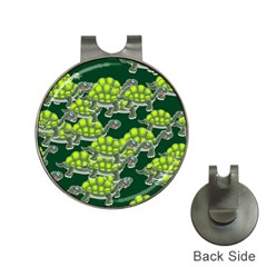 Seamless Turtle Green Hat Clips With Golf Markers