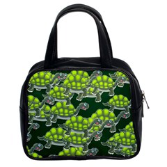 Seamless Turtle Green Classic Handbag (two Sides)