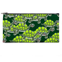 Seamless Turtle Green Pencil Cases