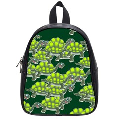 Seamless Turtle Green School Bag (small) by HermanTelo