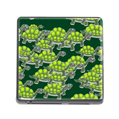 Seamless Turtle Green Memory Card Reader (square 5 Slot) by HermanTelo