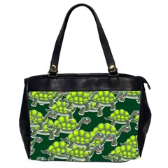 Seamless Turtle Green Oversize Office Handbag (2 Sides)