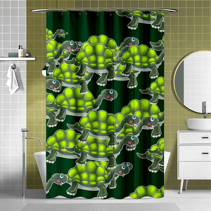 Seamless Turtle Green Shower Curtain 48  x 72  (Small) 