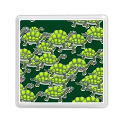 Seamless Turtle Green Memory Card Reader (square) by HermanTelo