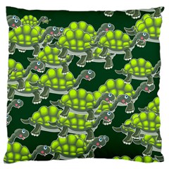 Seamless Turtle Green Large Cushion Case (two Sides) by HermanTelo