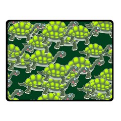 Seamless Turtle Green Double Sided Fleece Blanket (small) 