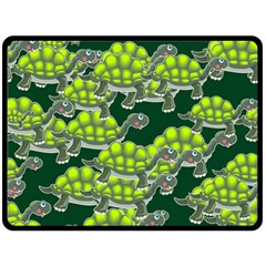 Seamless Turtle Green Double Sided Fleece Blanket (large) 