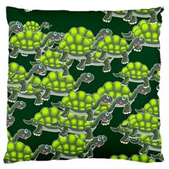 Seamless Turtle Green Standard Flano Cushion Case (two Sides) by HermanTelo