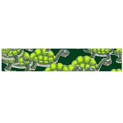 Seamless Turtle Green Large Flano Scarf  by HermanTelo