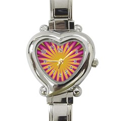 Petal Flower Fractal Fabric Floral Heart Italian Charm Watch