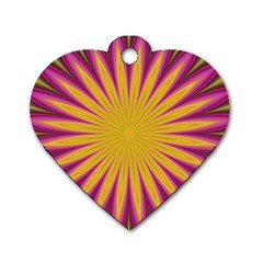 Petal Flower Fractal Fabric Floral Dog Tag Heart (one Side)