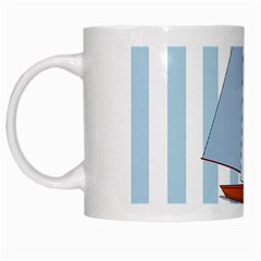 Yacht Boat Nautical Ship White Mugs by HermanTelo