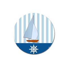 Yacht Boat Nautical Ship Magnet 3  (round)