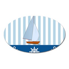 Yacht Boat Nautical Ship Oval Magnet