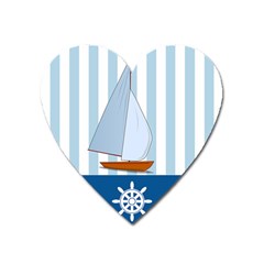 Yacht Boat Nautical Ship Heart Magnet