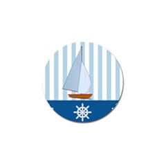 Yacht Boat Nautical Ship Golf Ball Marker (4 Pack)