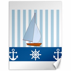 Yacht Boat Nautical Ship Canvas 12  X 16 