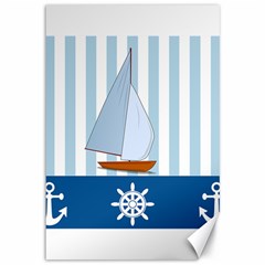 Yacht Boat Nautical Ship Canvas 12  X 18 