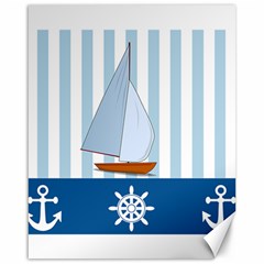 Yacht Boat Nautical Ship Canvas 16  X 20 