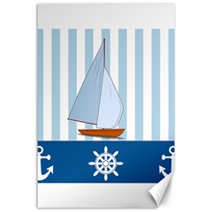 Yacht Boat Nautical Ship Canvas 24  X 36 