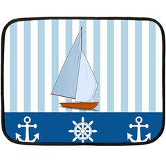 Yacht Boat Nautical Ship Double Sided Fleece Blanket (mini)  by HermanTelo